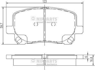 NIPPARTS Колодки тормозные TOYOTA AVENSIS VERSO 2.0/2.0D 01- передние (04465-44050, J3602096)
