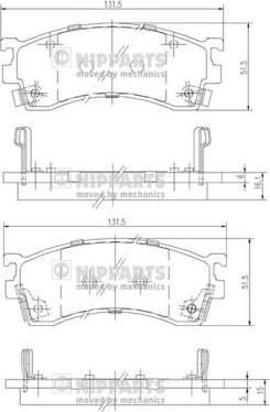 NIPPARTS Колодки тормозные MAZDA 323/626/PREMACY 92- передние (CBY13323ZD, J3603038)