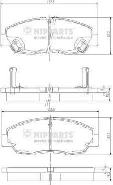 NIPPARTS Колодки тормозные перед. HONDA Accord IV 2,0L 90-93 (с датчиком) (45022-SM4-A01, J3604030)