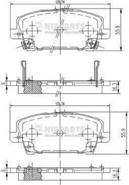 NIPPARTS Колодки тормозные передние Honda Civic 06- (45022-SMG-E01, J3604065)