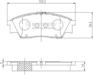 NIPParts J3607004 комплект тормозных колодок, дисковый тормоз на SUBARU REX III