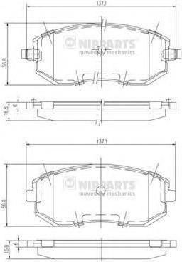 NIPPARTS Колодки тормозные SUBARU FORESTER 01-/IMPREZA 01-/LEGACY 98- передние (GDB3328, J3607015)