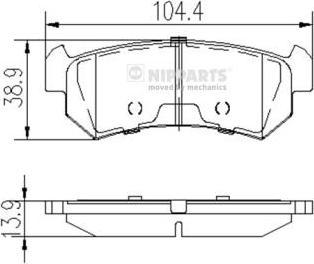 NIPPARTS Колодки тормозные CHEVROLET LACETTI 03>06/OPTRA/DAEWOO NUBIRA задние (96405131, J3610903)