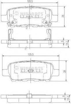 NIPPARTS Колодки торм зад NISSAN MURANO/TEANA/X-TRAIL/QASHQAI/RENAULT KOLEOS (44060AL585, J3611044)