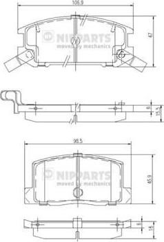 NIPPARTS Колодки тормозные зад. TOYOTA Corolla/MR 2 1,6-2,0L 92-02 (04466-17030, J3612009)