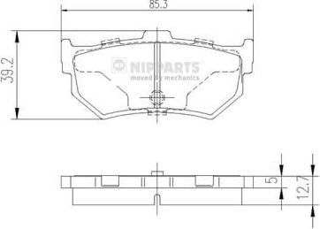 NIPParts J3618000 комплект тормозных колодок, дисковый тормоз на SUZUKI SWIFT II седан (AH, AJ)