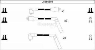 NIPParts J5380505 комплект проводов зажигания на HYUNDAI SONATA II (Y-2)