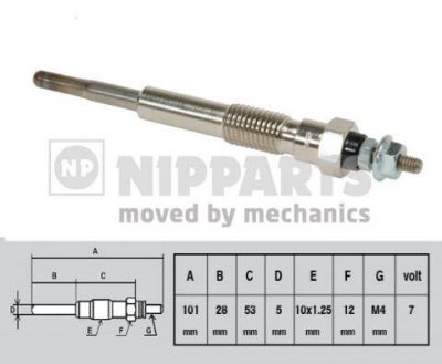NIPParts J5712000 свеча накаливания на TOYOTA CAMRY (_V2_)