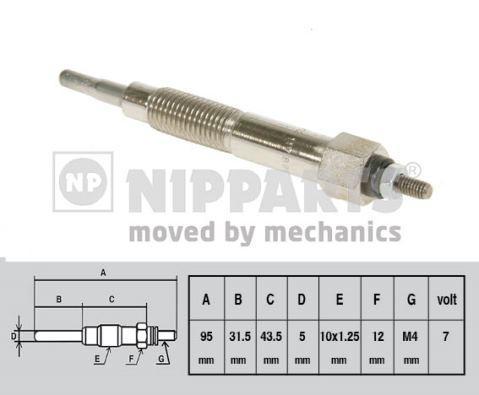 NIPParts J5712004 свеча накаливания на TOYOTA HILUX II пикап (LN8_, RN5_, LN6_, YN6_, YN5_, LN5_, RN6_)