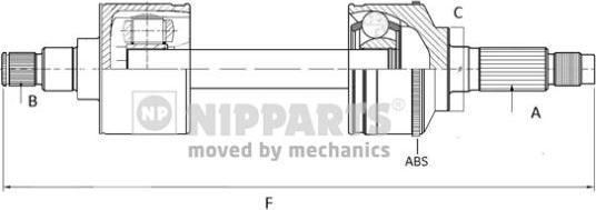 NIPParts N2801002 приводной вал на NISSAN PRIMERA Traveller (W10)