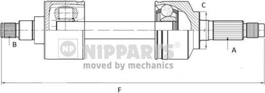 NIPParts N2811003 приводной вал на NISSAN PRIMERA Traveller (W10)