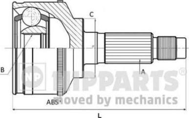 NIPPARTS N2822157_ШРУС наружный к-кт! Toyota Yaris 1.0-1.5i/1.4D-4D 99> (N2822157)