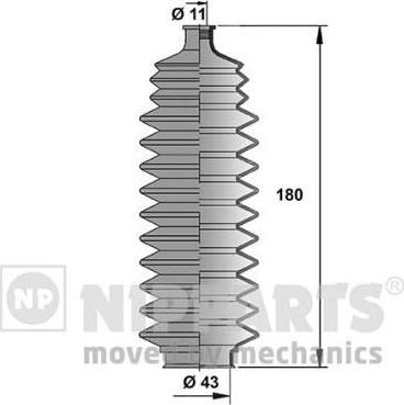 NIPParts N2851010 комплект пылника, рулевое управление на NISSAN ALMERA I Hatchback (N15)
