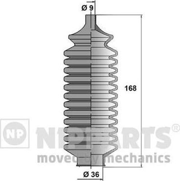 NIPParts N2855002 комплект пылника, рулевое управление на MITSUBISHI COLT IV (CA_A)