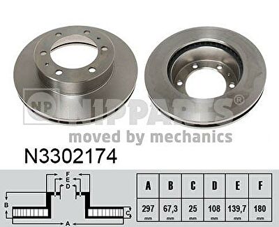 NIPParts N3302174 тормозной диск на TOYOTA HILUX III пикап (KUN_, TGN_, LAN_, GGN_)
