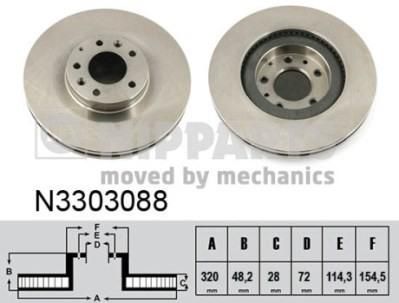NIPPARTS Диск тормознойMAZDA CX-7 07- передний (EH14-33-25XA, N3303088)
