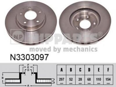 NIPParts N3303097 тормозной диск на MAZDA CX-5 (KE, GH)