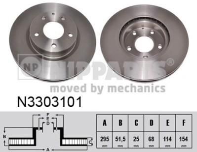 NIPParts N3303101 тормозной диск на MAZDA CX-3 (DK)