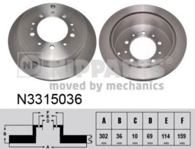 NIPPARTS Диск тормозной MITSUBISHI OUTLANDER/ASX 12- (N3315036)