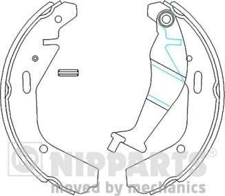 NIPPARTS Колодки торм.бар.OPEL AGILA 1.0-1.3 00-/SUZUKI IGNIS 1.3-1.5 03-/WAGON R+1.3 00- (53200-84E00, N3508028)