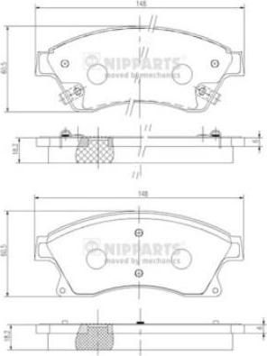 NIPPARTS Колодки тормозные CHEVROLET CRUZE 10- передние(R15)/Opel Astra J (13301207, N3600914)