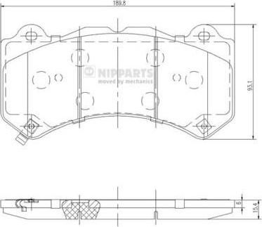 NIPParts N3601103 комплект тормозных колодок, дисковый тормоз на NISSAN GT-R (R35)