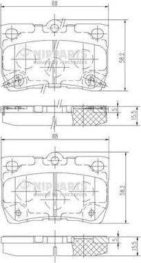 NIPPARTS Колодки тормозные LEXUS GS 3.0-4.6 05-/IS 2.2-2.5 05- задние (0446653010, N3612041)