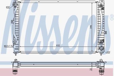 NISSENS Радиатор Audi A4 2,4 97-00/A6 01- АКПП,+-АС/ (4B0121251R, 60228A)