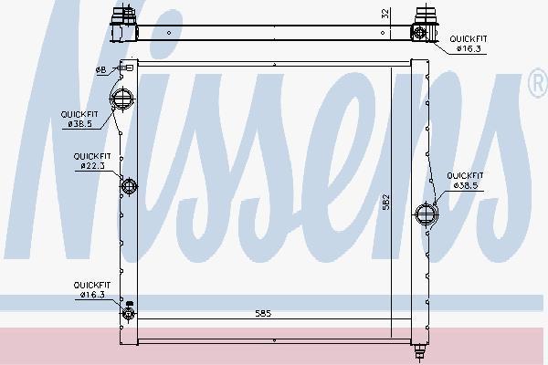 Nissens 60827 радиатор, охлаждение двигателя на X6 (E71, E72)