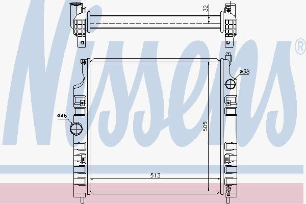 Nissens 61026 радиатор, охлаждение двигателя на JEEP CHEROKEE (KJ)