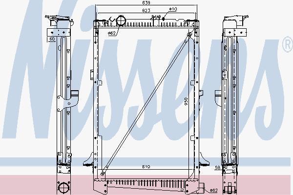 Nissens 61442A радиатор, охлаждение двигателя на DAF CF 85