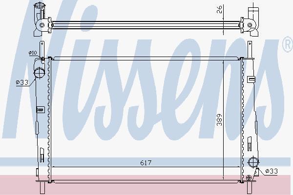 NISSENS Радиатор основной FORD Mondeo III all 00-07 /616x389x22mm (620411)