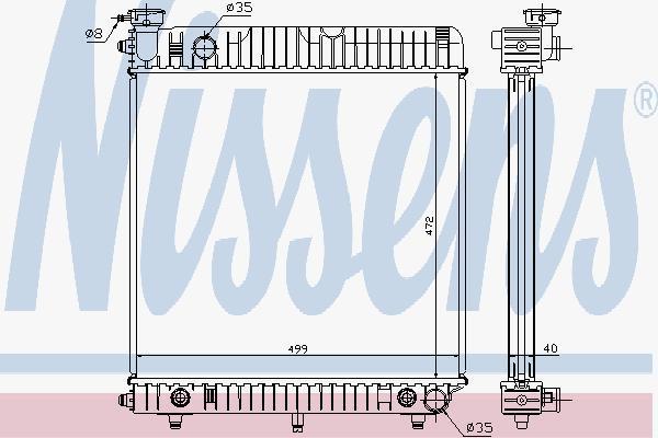 NISSENS Радиатор охлаждения двигателя MB T1 208-310D (62632)