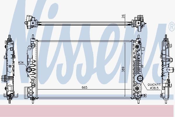 Nissens 630762 радиатор, охлаждение двигателя на OPEL INSIGNIA