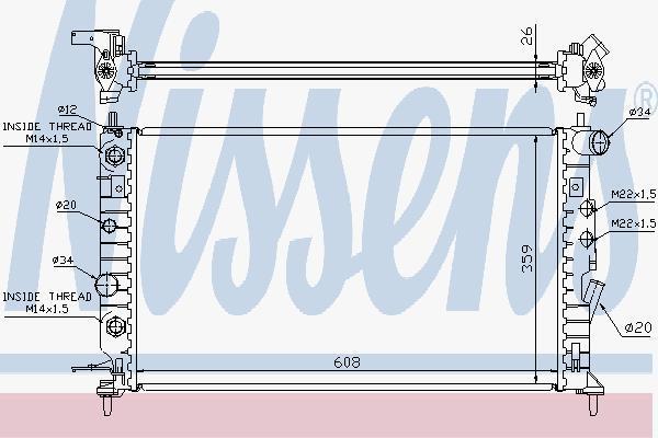 Nissens 63078A радиатор, охлаждение двигателя на OPEL VECTRA B универсал (31_)
