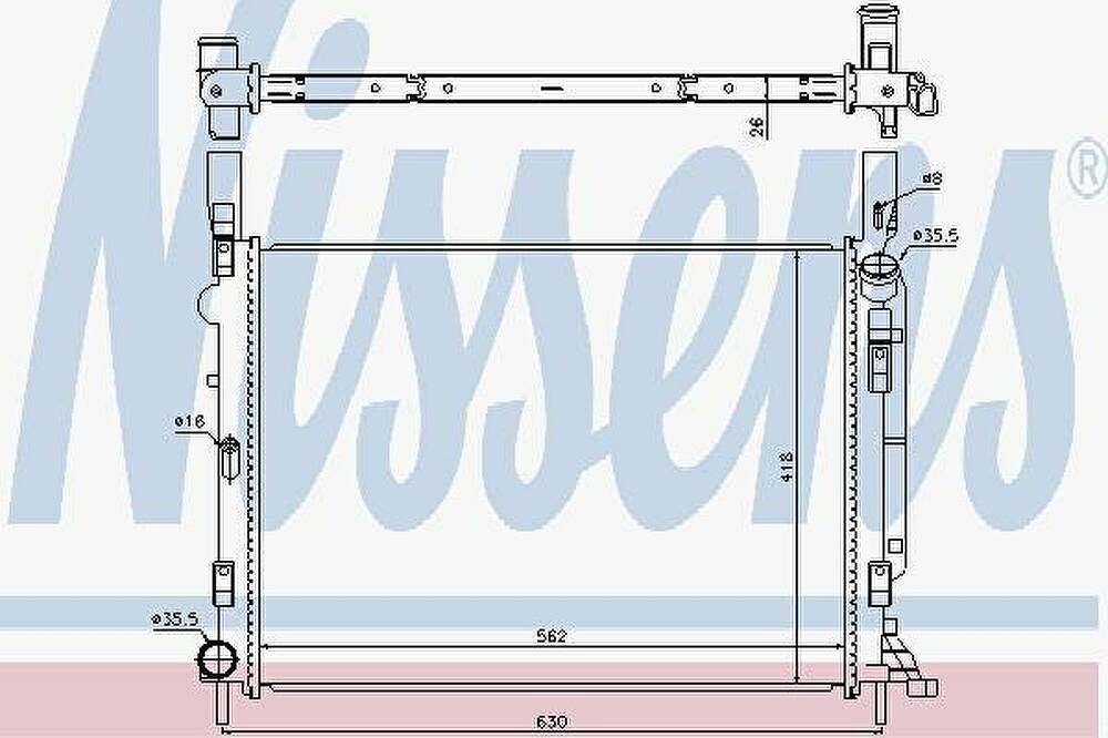 Nissens 637618 радиатор, охлаждение двигателя на RENAULT KANGOO / GRAND KANGOO (KW0/1_)
