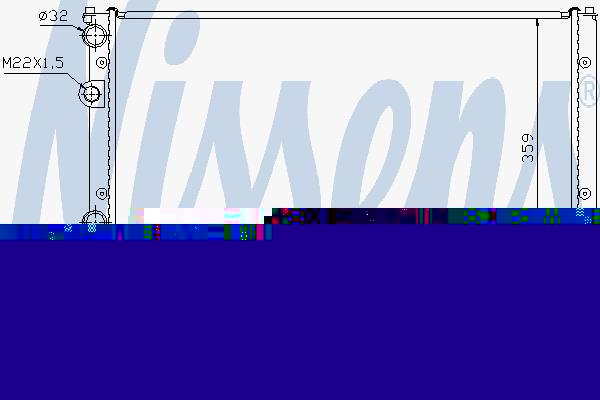 NISSENS Радиатор охл. ДВС VAG Polo/Caddy II 1,6/1,9D 95-04 (МКПП/с АС) (1HM121253D, 652551)