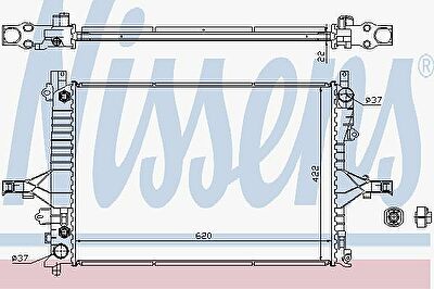 NISSENS Радиатор охлаждения двигателя VOLVO S80 (98-) 2.4 i 20V (860 1431, 65552A)