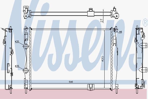 Nissens 67367 радиатор, охлаждение двигателя на NISSAN QASHQAI / QASHQAI +2 (J10, JJ10)