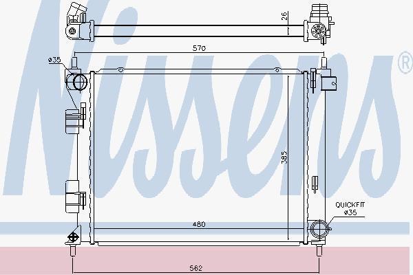 Nissens 67616 радиатор, охлаждение двигателя на HYUNDAI i20 (PB, PBT)