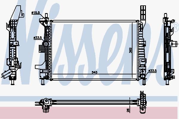 Nissens 69238 радиатор, охлаждение двигателя на FORD C-MAX II (DXA/CB7, DXA/CEU)