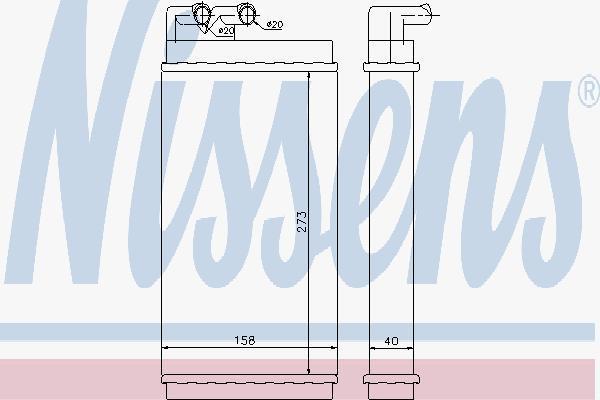 NISSENS Радиатор отопителя VAG A100/A6 1,8-2,8L 77-97 (443819030, 70230)