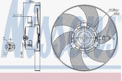 NISSENS Вентилятор радиатора VOLKSWAGEN CADDY (95-) 1.4 i (+) (85719)