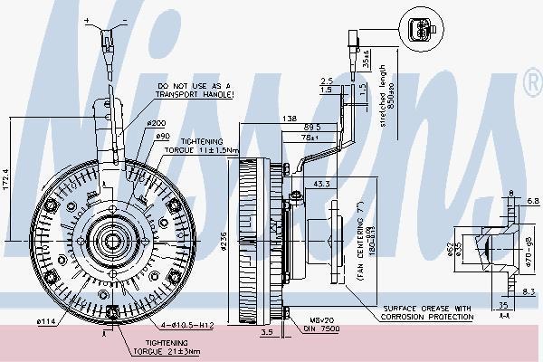 Nissens 86079 сцепление, вентилятор радиатора на MAN TGA