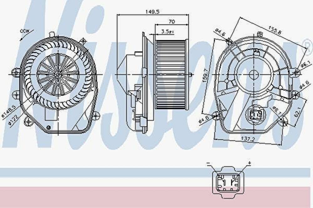 NISSENS Моторчик печки AUDI A 4 / S 4 (94-) 1.6 i (87030)