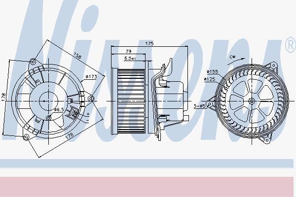 Nissens 87122 вентилятор салона на FORD FOCUS (DAW, DBW)