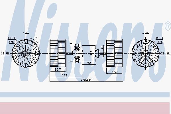 Nissens 87193 вентилятор салона на MERCEDES-BENZ LK/LN2