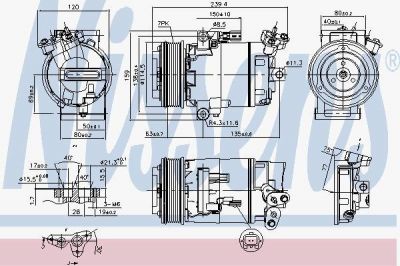 Nissens 890015 компрессор, кондиционер на NISSAN QASHQAI / QASHQAI +2 (J10, JJ10)
