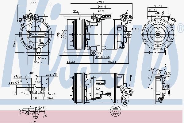 Nissens 890015 компрессор, кондиционер на NISSAN QASHQAI / QASHQAI +2 (J10, JJ10)