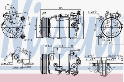 Nissens 890099 компрессор, кондиционер на MINI MINI (F56)